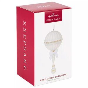 Hallmark Babys First Christmas Rattle 2023 Porcelain Keepsake Christmas Ornament